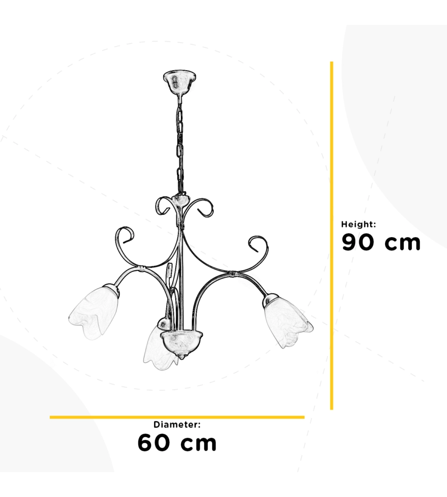 LAMPADARIO 3 LUCI ONLI "ODINO" BRONZO E14